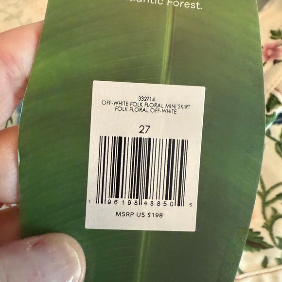 FARM Rio Off White Folk Floral Mini Skirt Size 27/4 - Picture 6 of 8
